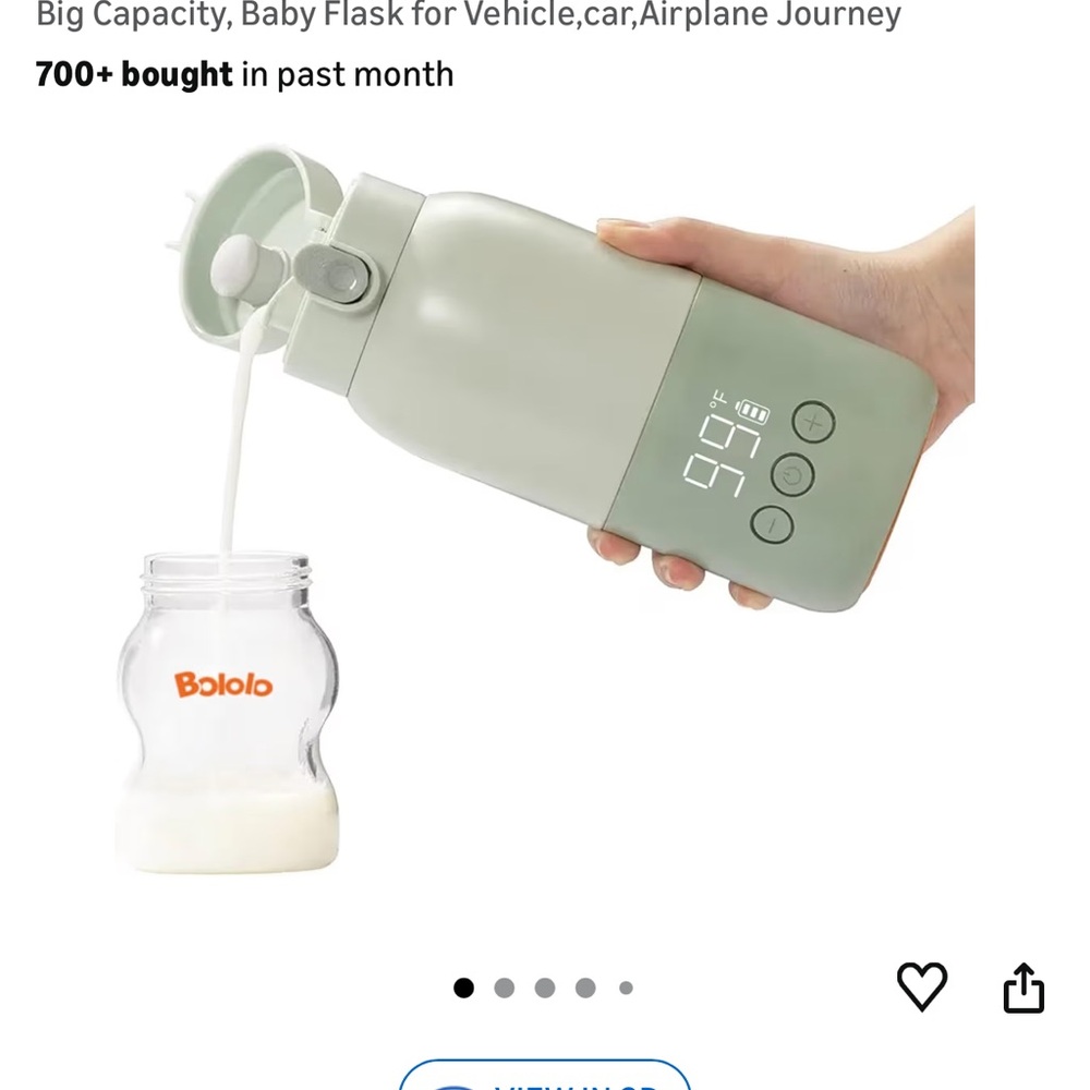 Baby Flask with Temperature Display - Gray